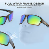 KastKing Chippewa Polarized Fishing Sunglasses, UV400 Protection Full Wrap Frame Sports Cycling Sunglasses, 1.0mm TAC Lenses