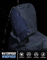 COOFANDY Men's Rain Jacket Waterproof With Hood Lightweight Packable Shell Raincoat Windbreaker For Cycling Golf Travel
