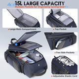 RAINSMORE Bike Bags for Bicycle Rear Rack 15L Waterproof Bike Ebike Trunk Pannier Saddle Bag with Rain Cover Bike Accessories Backpack Shoulder Bag for Commuter Travel Outdoor, Blue