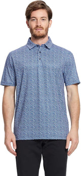 Men's Golf Polo Shirts Short Sleeve Striped Performance Moisture Wicking Dry Fit Golf Shirts for Men