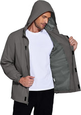 COOFANDY Men's Rain Jacket Waterproof With Hood Lightweight Packable Shell Raincoat Windbreaker For Cycling Golf Travel