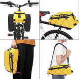 MOSISO Bike Rack Bag with 2 Removable Panniers, Waterproof Bike Trunk Cooler Storage Handbag Insulated Bicycle Rear Seat Pouch, Bicycle Storage Saddle Shoulder Bag Cycling Luggage Pouch, Yellow