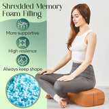 Premium Crushed Sponge Yoga Bolster Pillow for Yin Yoga, Restorative & Meditation - Rectangular Cushion