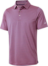 Mens Golf Shirt Moisture Wicking Dry Fit Performance Sport Short Sleeve Striped Golf Polo Shirts for Men