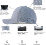 VOBOOM Men Snapback Trucker Hat, Baseball Cap for Breathable Side Laser Cut Holes