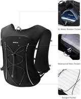 ECOHUB Running Hydration Vest Backpack,Lightweight Breathable Pack with 2L Water Bladder Bag Daypack for Hiking Trail Running Cycling Race Marathon for Women Men