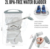 Hydration Pack Backpack, Lightweight Water Backpack with 2L Leakproof Hydration Bladder Daypack for Men Women,Running Hydration Vest for Outdoor Trail