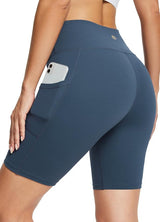 baleaf Women's 8"/ 5"/ 3" Biker Shorts High Waist Yoga Workout Gym Running Volleyball Spandex Shorts with Pockets