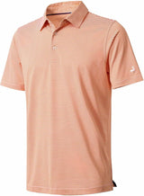 Mens Golf Shirt Moisture Wicking Dry Fit Performance Sport Short Sleeve Striped Golf Polo Shirts for Men