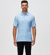Esabel.C Jacquard Golf Shirts for Men Moisture Wicking Short Sleeve Performance Dry Fit Active Mens Polo Shirts