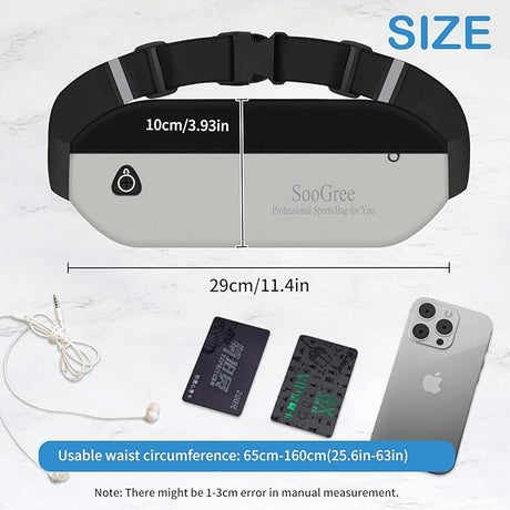 Slim Fanny Packs for Women Men,Waterproof Waist Pack with Reflective Strip Adjustable Strap,Running Belt for Sports Workout Cycling Hiking, Casual Hands-Free Wallets Phone Bag (Style 1)