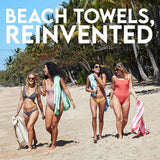 Dock & Bay Customized Beach Towel - Quick Dry, Sand Free - Compact, Lightweight - 100% Recycled - Includes Bag - Cabana Light - Tulum Blue- Large