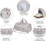 MABROUC Duffle Bag For Women, Sports Duffel Bag for Gym with Wet Pocket & Shoe Compartment, Overnight Weekender Travel Bag