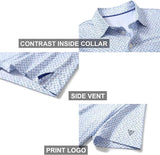 Men's Golf Polo Shirts Short Sleeve Striped Performance Moisture Wicking Dry Fit Golf Shirts for Men