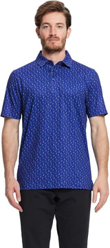 Men's Golf Polo Shirts Short Sleeve Striped Performance Moisture Wicking Dry Fit Golf Shirts for Men