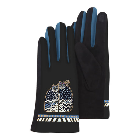 Laurel Burch "Polka Dot Gatos" Womens Touch Screen Gloves - One Size Fits All