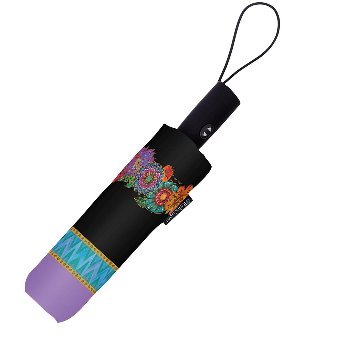 Laurel Burch "Blooms" Travel Umbrella – Compact, One-Touch Open & Close