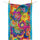 Laurel Burch Carlotta's Garden Cotton Tea Towel – Flat Weave, Absorbent