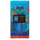 Laurel Burch Cerulean Cats Cotton Tea Towel – Flat Weave, Absorbent