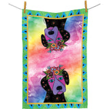 Laurel Burch Violet Cotton Tea Towel – Flat Weave, Absorbent