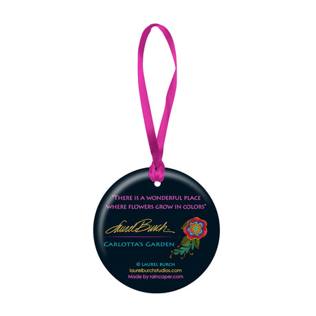 Laurel Burch Carlotta Garden Porcelain Keepsake Ornament – Flat Ceramic, Gift-Ready