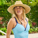 Women's Textured Stripe Double Strap Tankini Top