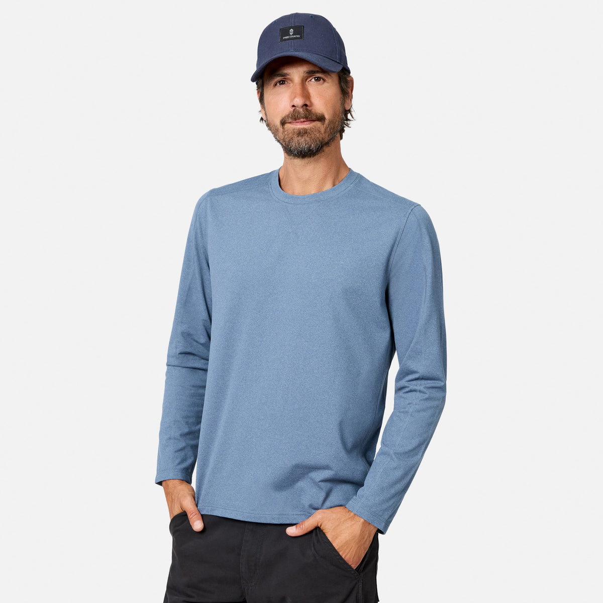 Men's FreeCycle® Sueded Melange Long Sleeve Crew Neck