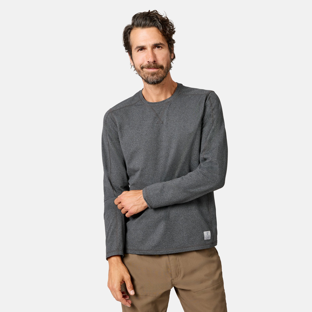 Men's FreeCycle® Sueded Melange Long Sleeve Crew Neck