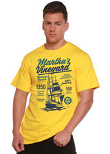 Martha's vineyard Men's Bamboo Viscose/Organic Cotton Short Sleeve Graphic T-Shirt