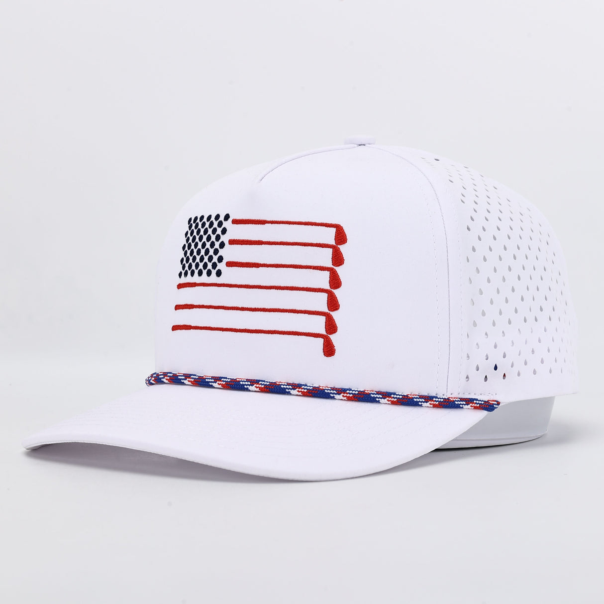 American Flag Rope Flat Bill Hat