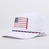 American Flag Rope Flat Bill Hat