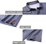 Men's Golf Polo Shirts Short Sleeve Striped Performance Moisture Wicking Dry Fit Golf Shirts for Men