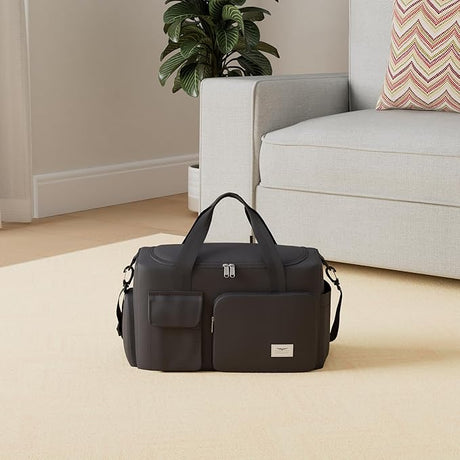 FIORETTO Women's Gym Duffle Bag with Shoes Compartment, 37L Capacity, Ideal for Travel, Gym, Sports, Duffel, Weekender