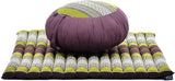 Leewadee Meditation Cushion Set – 1 Round Zafu Meditation Pillow and 1 Square Roll-Up Zabuton Meditation Mat, Pillows Bundle Filled with Kapok