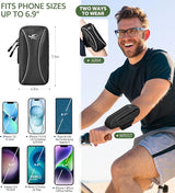 HiRui Arm Bag & Wrist Bag Phone Holder, Sports Running Armband for Gym, Cycling & Workout, Compatible with iPhone 16/15/14 Series, Samsung Galaxy & More, Reflective, Adjustable, Secure Fit (Black)