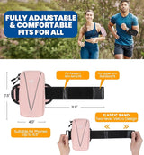 HiRui Cell Phone Holder Arm Bag & Wrist Bag for Phone, Sports Running Armband for Gym & Cycling, Compatible with iPhone 16/16Pro/Plus/15/14 Samsung Galaxy All Phones, Reflective & Adjustable (Pink)