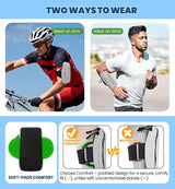 HiRui Cell Phone Holder Arm Bag & Wrist Bag for Phone, Sports Running Armband for Gym & Cycling, Compatible with iPhone 16/16Pro/Plus/15/14 Samsung Galaxy All Phones, Reflective & Adjustable (Gray)