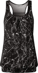 Miusey Womens Sleeveless Round Neck Loose Fit Racerback Yoga Tank Top