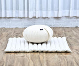 Leewadee Meditation Cushion Set – 1 Round Zafu Meditation Pillow and 1 Square Roll-Up Zabuton Meditation Mat, Pillows Bundle Filled with Kapok