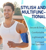 HiRui Running Armband Sleeve Universal Sports Armband Cell Phone Holder Armband for Exercise Workout, Compatible with iPhone 16/15/14/13/Plus/Pro Samsung Galaxy All Phones (S, Blue)