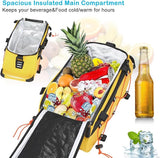 MOSISO Bike Rack Bag with 2 Removable Panniers, Waterproof Bike Trunk Cooler Storage Handbag Insulated Bicycle Rear Seat Pouch, Bicycle Storage Saddle Shoulder Bag Cycling Luggage Pouch, Yellow