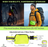 Reflective Belt Bag Night Sash for Night Safety - High Visibility Hip Bag Waist Pack with Large Storage Pouch - Adjustable Night Fanny Pack for Dog Walking, Hiking, Biking