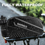 Bicycle Back Seat Bag, Double Layer Waterproof, Zipper, Bicycle Trunk Bag, 9.6L Capacity Waterproof Back Seat Carrier Cargo Bag with Straps and Rain Cover for Cycling