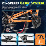 26 Inch Folding Mountain Bike, 21 Speed Full Suspension Bicycle with High-Carbon Steel, Dual Disc Brake Non-Slip Quick Release tire Folding Bicycle for Adults/Men/Women