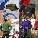 MOSISO Bike Rack Bag with 2 Removable Panniers, Waterproof Bike Trunk Cooler Storage Handbag Insulated Bicycle Rear Seat Pouch, Bicycle Storage Saddle Shoulder Bag Cycling Luggage Pouch, Army Green