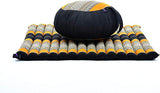 Leewadee Meditation Cushion Set – 1 Round Zafu Meditation Pillow and 1 Square Roll-Up Zabuton Meditation Mat, Pillows Bundle Filled with Kapok