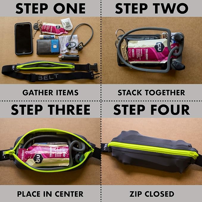 SPIbelt Running Belt for Women Men, Phone Holder for Running, Running Fanny Pack, Holder for Phone, Running Waist Pack, Adjustable Waist, [Fits All Phones]. Rave with Black Zipper