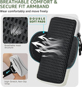 HiRui Arm Bag & Wrist Bag Phone Holder, Sports Running Armband for Gym, Cycling & Workout, Compatible with iPhone 16/15/14 Series, Samsung Galaxy & More, Reflective, Adjustable, Secure Fit (Gray)