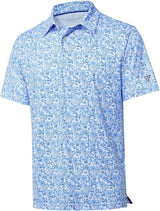 Men's Golf Polo Shirts Short Sleeve Striped Performance Moisture Wicking Dry Fit Golf Shirts for Men