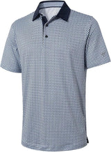 Men's Golf Polo Shirts Short Sleeve Striped Performance Moisture Wicking Dry Fit Golf Shirts for Men